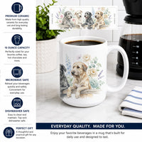 Irish Wolfhound Ceramic Coffee Mug 15 oz Decorative Large C Handle Mug Cup for Tea, Cocoa Hot Chocolate