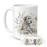 Irish Wolfhound Ceramic Coffee Mug 15 oz Decorative Large C Handle Mug Cup for Tea, Cocoa Hot Chocolate