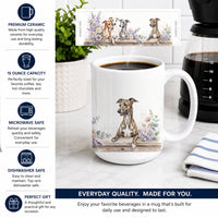 Italian Greyhound Ceramic Coffee Mug 15 oz Decorative Large C Handle Mug Cup for Tea, Cocoa Hot Chocolate