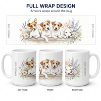 Jack Russell Terrier Ceramic Coffee Mug 15 oz Decorative Large C Handle Mug Cup for Tea, Cocoa Hot Chocolate