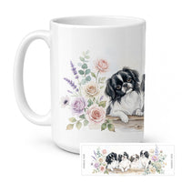 Japanese Chin Ceramic Coffee Mug 15 oz Decorative Large C Handle Mug Cup for Tea, Cocoa Hot Chocolate
