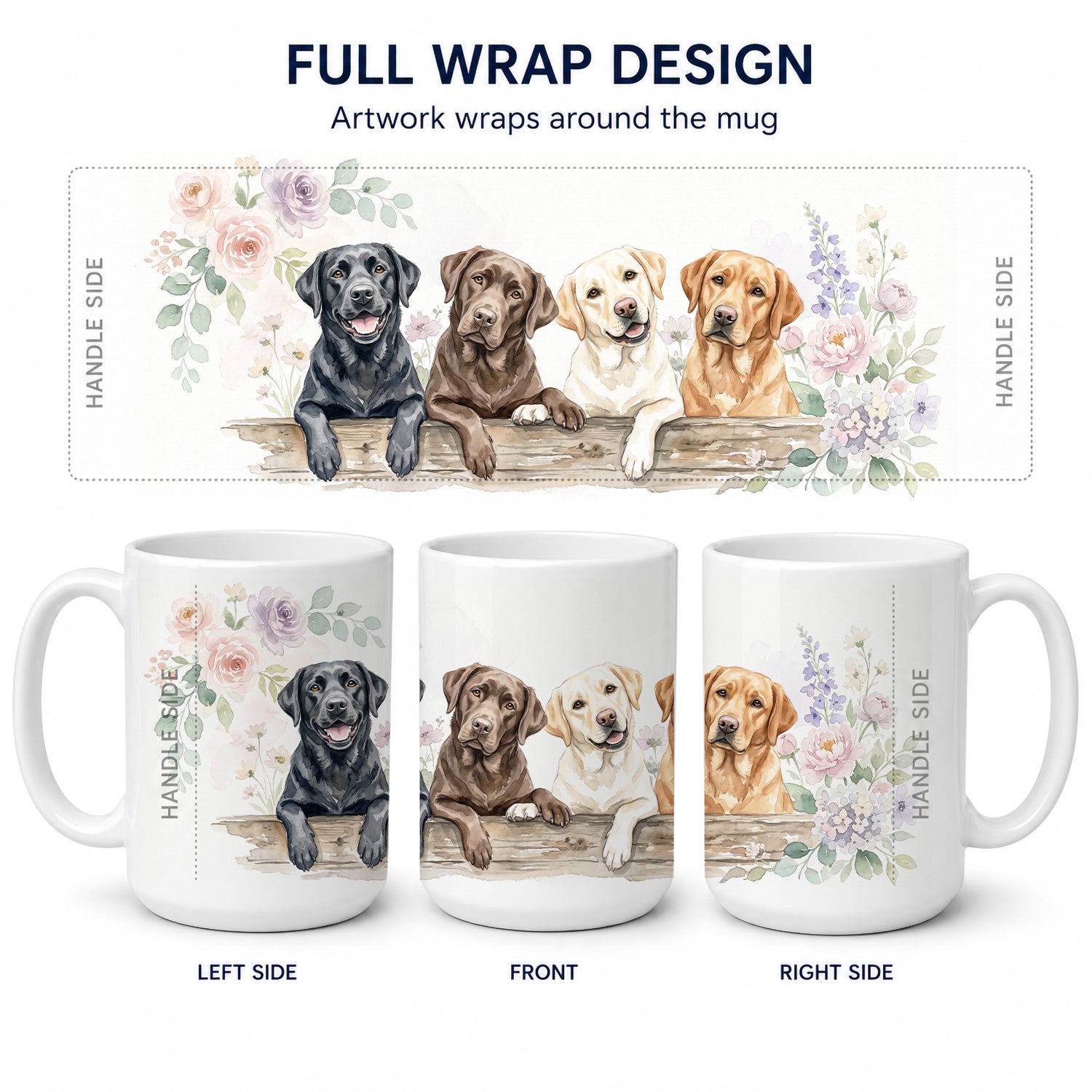 Labrador Retriever Ceramic Coffee Mug 15 oz Decorative Large C Handle Mug Cup for Tea, Cocoa Hot Chocolate