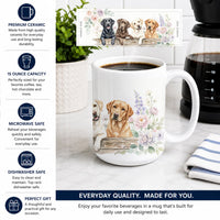 Labrador Retriever Ceramic Coffee Mug 15 oz Decorative Large C Handle Mug Cup for Tea, Cocoa Hot Chocolate