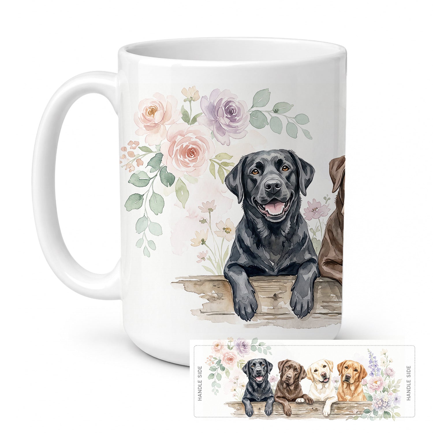 Labrador Retriever Ceramic Coffee Mug 15 oz Decorative Large C Handle Mug Cup for Tea, Cocoa Hot Chocolate