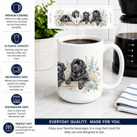 Newfoundland Ceramic Coffee Mug 15 oz Decorative Large C Handle Mug Cup for Tea, Cocoa Hot Chocolate
