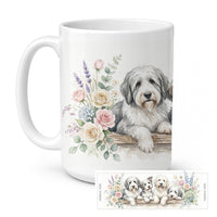 Old English Sheepdog Ceramic Coffee Mug 15 oz Decorative Large C Handle Mug Cup for Tea, Cocoa Hot Chocolate