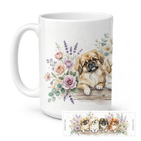 Pekingese Ceramic Coffee Mug 15 oz Decorative Large C Handle Mug Cup for Tea, Cocoa Hot Chocolate