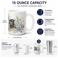 Rottweiler Ceramic Coffee Mug 15 oz Decorative Large C Handle Mug Cup for Tea, Cocoa Hot Chocolate