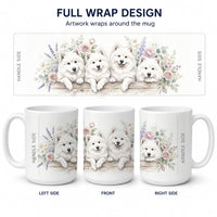 Samoyed Ceramic Coffee Mug 15 oz Decorative Large C Handle Mug Cup for Tea, Cocoa Hot Chocolate