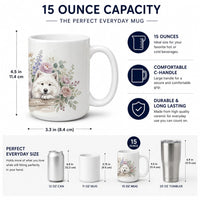 Samoyed Ceramic Coffee Mug 15 oz Decorative Large C Handle Mug Cup for Tea, Cocoa Hot Chocolate
