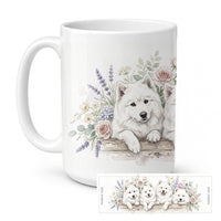 Samoyed Ceramic Coffee Mug 15 oz Decorative Large C Handle Mug Cup for Tea, Cocoa Hot Chocolate
