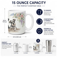 Schnauzer Ceramic Coffee Mug 15 oz Decorative Large C Handle Mug Cup for Tea, Cocoa Hot Chocolate