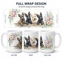 Scottish Terrier Ceramic Coffee Mug 15 oz Decorative Large C Handle Mug Cup for Tea, Cocoa Hot Chocolate