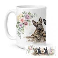 Scottish Terrier Ceramic Coffee Mug 15 oz Decorative Large C Handle Mug Cup for Tea, Cocoa Hot Chocolate