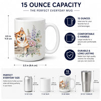 Shiba Inu Ceramic Coffee Mug 15 oz Decorative Large C Handle Mug Cup for Tea, Cocoa Hot Chocolate