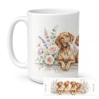 Vizsla Ceramic Coffee Mug 15 oz Decorative Large C Handle Mug Cup for Tea, Cocoa Hot Chocolate