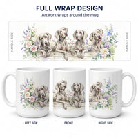 Weimaraner Ceramic Coffee Mug 15 oz Decorative Large C Handle Mug Cup for Tea, Cocoa Hot Chocolate