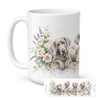 Weimaraner Ceramic Coffee Mug 15 oz Decorative Large C Handle Mug Cup for Tea, Cocoa Hot Chocolate