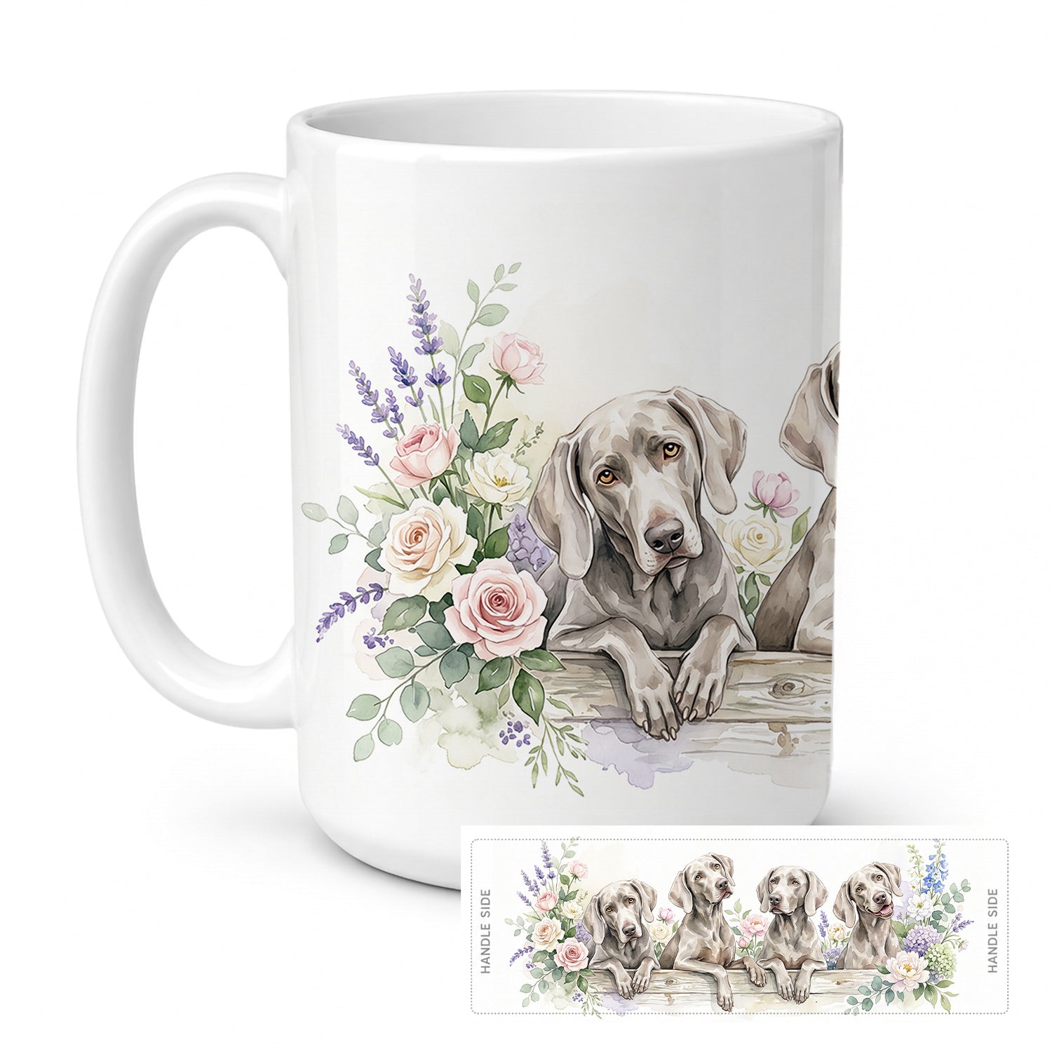 Weimaraner Ceramic Coffee Mug 15 oz Decorative Large C Handle Mug Cup for Tea, Cocoa Hot Chocolate