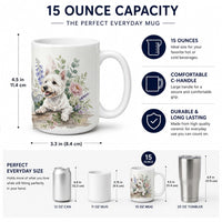 Westie Ceramic Coffee Mug 15 oz Decorative Large C Handle Mug Cup for Tea, Cocoa Hot Chocolate