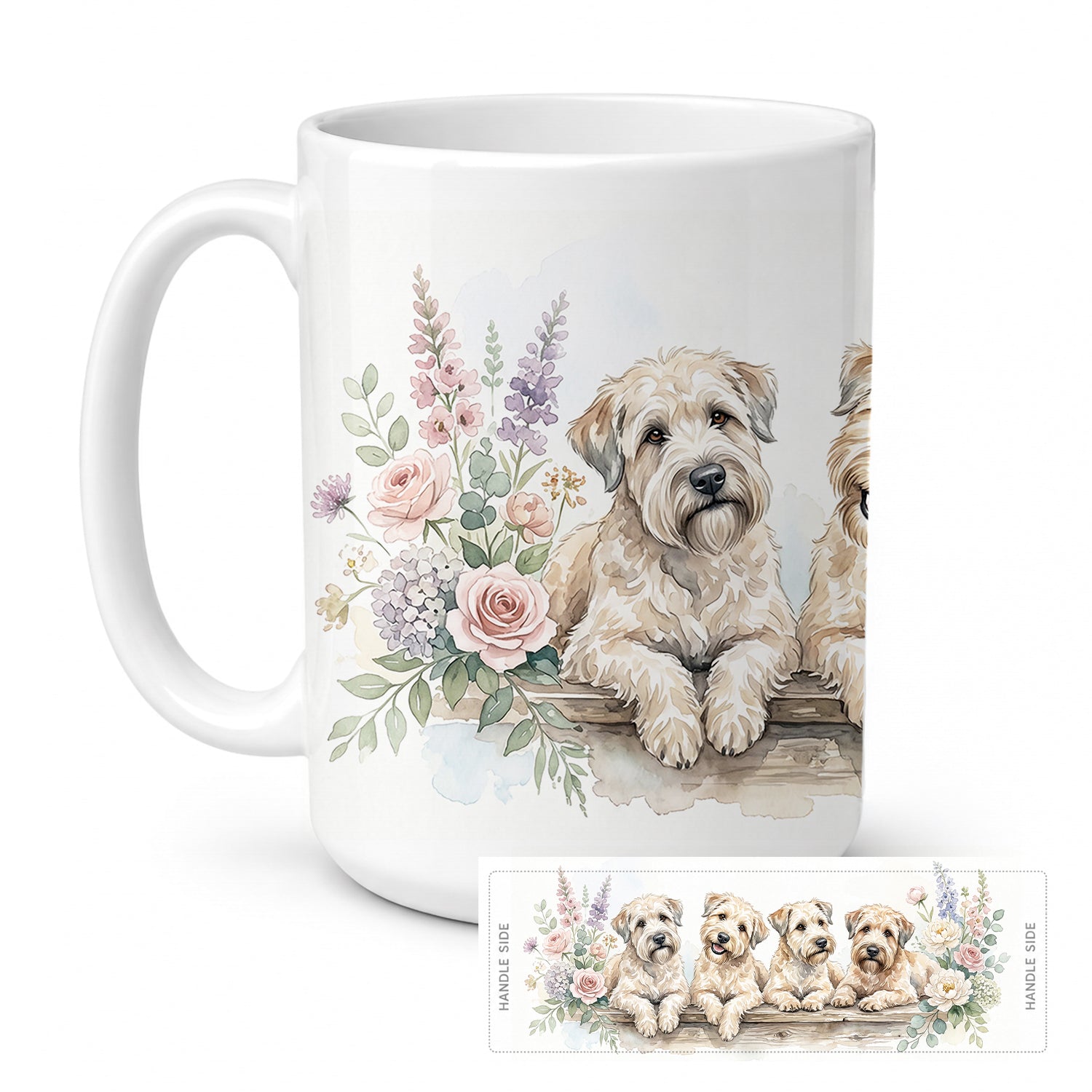 Wheaten Terrier Ceramic Coffee Mug 15 oz Decorative Large C Handle Mug Cup for Tea, Cocoa Hot Chocolate