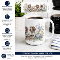 Wirehaired Pointing Griffon Ceramic Coffee Mug 15 oz Decorative Large C Handle Mug Cup for Tea, Cocoa Hot Chocolate