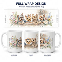 Yorkie Yorkshire Terrier Ceramic Coffee Mug 15 oz Decorative Large C Handle Mug Cup for Tea, Cocoa Hot Chocolate