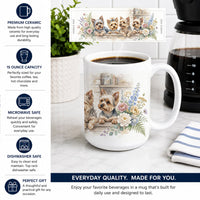Yorkie Yorkshire Terrier Ceramic Coffee Mug 15 oz Decorative Large C Handle Mug Cup for Tea, Cocoa Hot Chocolate