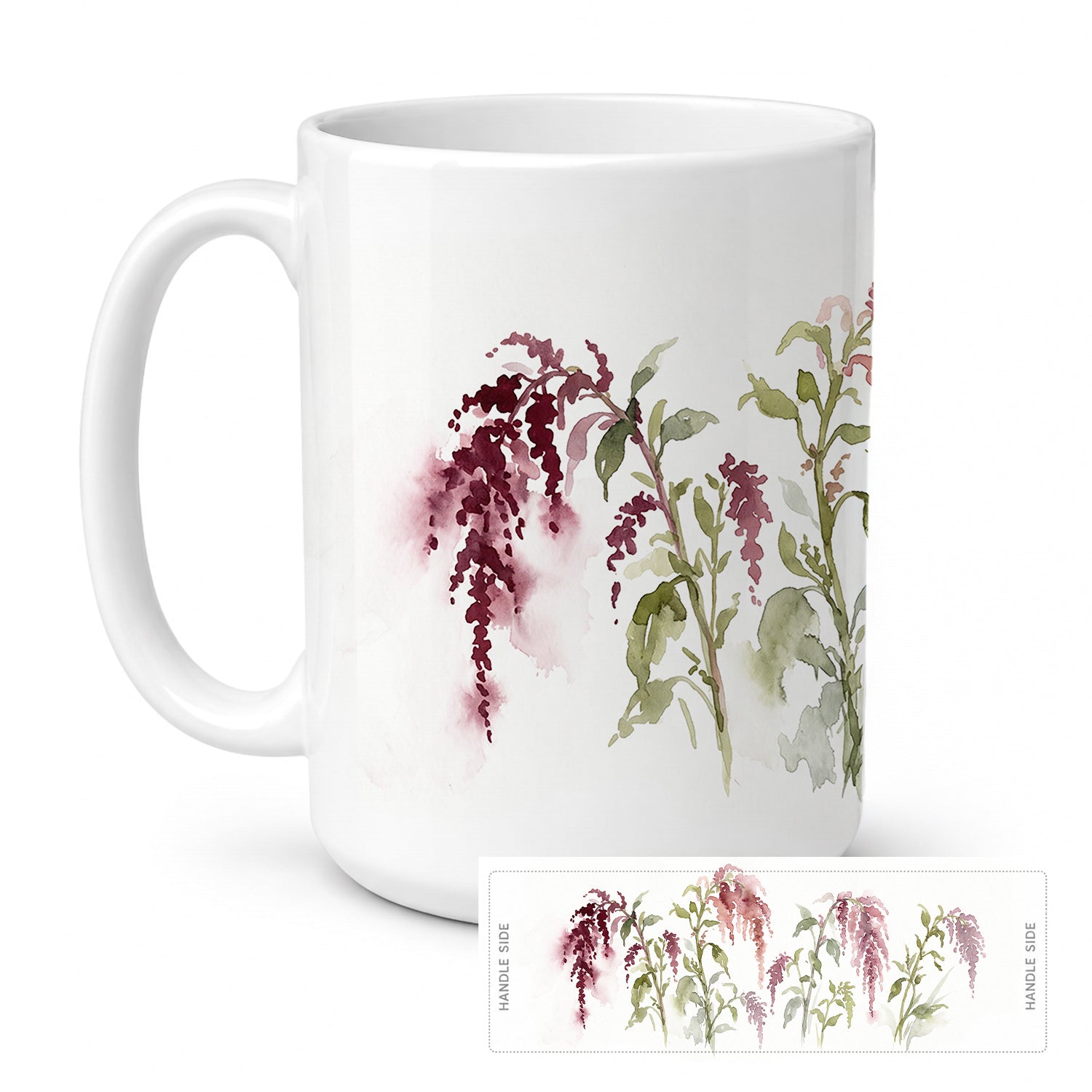 Amaranths Ceramic Coffee Mug 15 oz Decorative Large C Handle Mug Cup for Tea, Cocoa Hot Chocolate
