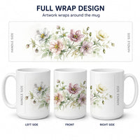 Anemones Ceramic Coffee Mug 15 oz Decorative Large C Handle Mug Cup for Tea, Cocoa Hot Chocolate