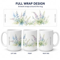 Annual Larkspur Ceramic Coffee Mug 15 oz Decorative Large C Handle Mug Cup for Tea, Cocoa Hot Chocolate