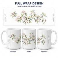 Apple Blossom Ceramic Coffee Mug 15 oz Decorative Large C Handle Mug Cup for Tea, Cocoa Hot Chocolate
