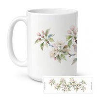 Apple Blossom Ceramic Coffee Mug 15 oz Decorative Large C Handle Mug Cup for Tea, Cocoa Hot Chocolate