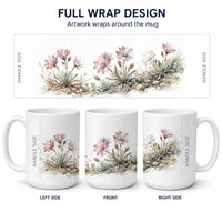 Bitterroot Ceramic Coffee Mug 15 oz Decorative Large C Handle Mug Cup for Tea, Cocoa Hot Chocolate