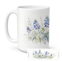 Bluebonnets Ceramic Coffee Mug 15 oz Decorative Large C Handle Mug Cup for Tea, Cocoa Hot Chocolate