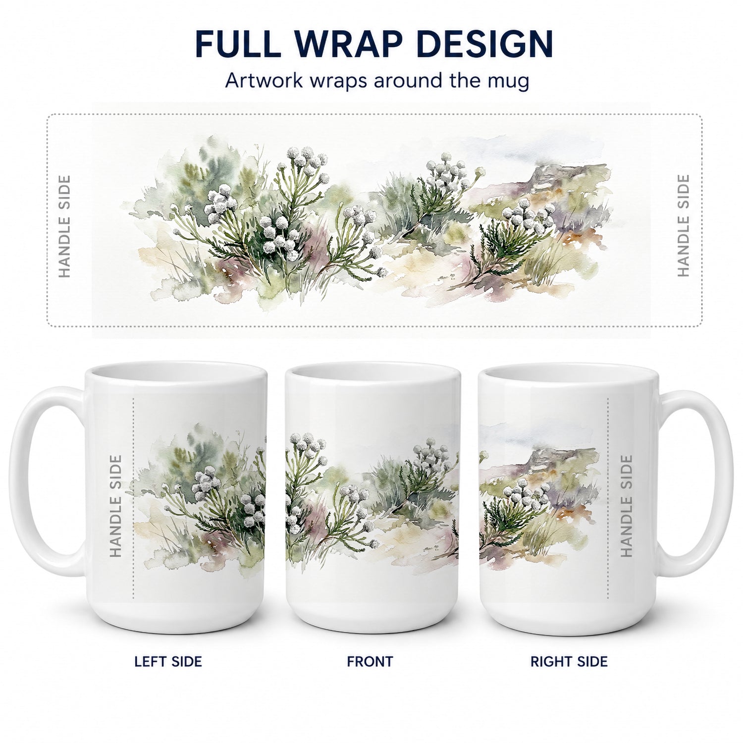 Brunia Ceramic Coffee Mug 15 oz Decorative Large C Handle Mug Cup for Tea, Cocoa Hot Chocolate