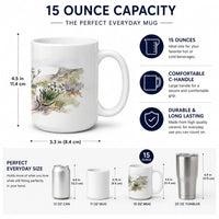 Brunia Ceramic Coffee Mug 15 oz Decorative Large C Handle Mug Cup for Tea, Cocoa Hot Chocolate