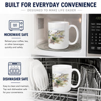 Brunia Ceramic Coffee Mug 15 oz Decorative Large C Handle Mug Cup for Tea, Cocoa Hot Chocolate