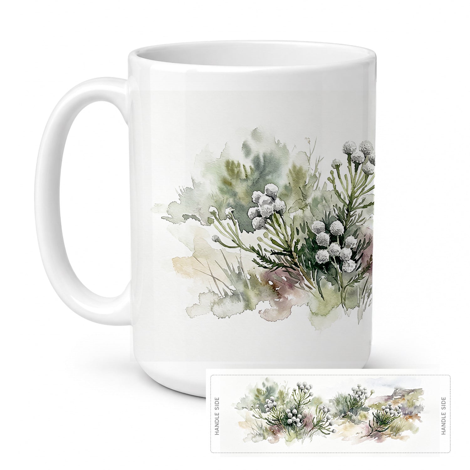 Brunia Ceramic Coffee Mug 15 oz Decorative Large C Handle Mug Cup for Tea, Cocoa Hot Chocolate