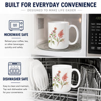 Celosia Ceramic Coffee Mug 15 oz Decorative Large C Handle Mug Cup for Tea, Cocoa Hot Chocolate