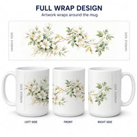 Cherokee Rose Ceramic Coffee Mug 15 oz Decorative Large C Handle Mug Cup for Tea, Cocoa Hot Chocolate