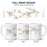 Cherry Blossom Ceramic Coffee Mug 15 oz Decorative Large C Handle Mug Cup for Tea, Cocoa Hot Chocolate