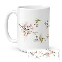 Cherry Blossom Ceramic Coffee Mug 15 oz Decorative Large C Handle Mug Cup for Tea, Cocoa Hot Chocolate