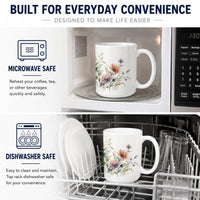 Chrysanthemums Ceramic Coffee Mug 15 oz Decorative Large C Handle Mug Cup for Tea, Cocoa Hot Chocolate