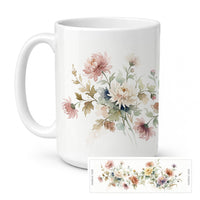 Chrysanthemums Ceramic Coffee Mug 15 oz Decorative Large C Handle Mug Cup for Tea, Cocoa Hot Chocolate