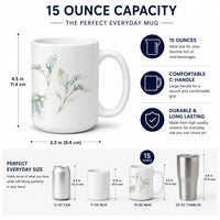 Dusty Miller Ceramic Coffee Mug 15 oz Decorative Large C Handle Mug Cup for Tea, Cocoa Hot Chocolate