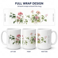 Geraniums Ceramic Coffee Mug 15 oz Decorative Large C Handle Mug Cup for Tea, Cocoa Hot Chocolate