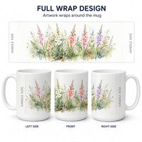 Gladiolus Ceramic Coffee Mug 15 oz Decorative Large C Handle Mug Cup for Tea, Cocoa Hot Chocolate