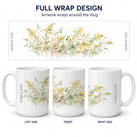 Goldenrod Ceramic Coffee Mug 15 oz Decorative Large C Handle Mug Cup for Tea, Cocoa Hot Chocolate