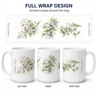 Hawthorns Ceramic Coffee Mug 15 oz Decorative Large C Handle Mug Cup for Tea, Cocoa Hot Chocolate